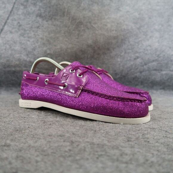 Sperry Boat Shoes Youth 6 Slip On Moc Toe Top Sider Authentic Original Purple - Picture 1 of 14